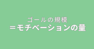 ゴールの規模＝モチベーションの量
